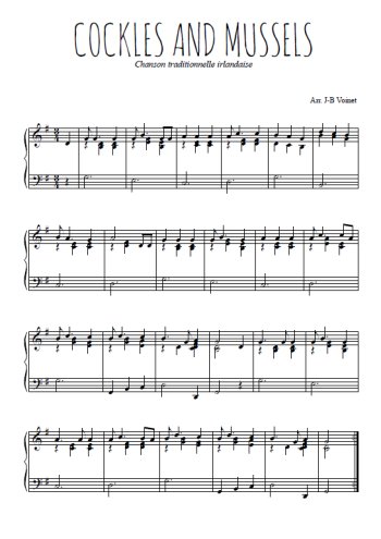 Téléchargez l'arrangement pour piano de la partition de Cockles and mussels en PDF, niveau moyen
